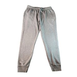 GymShark Mens Joggers M Gray Sweatpants Logo Gym Cross Training Weightlifting